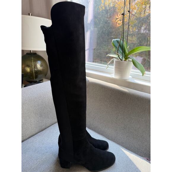 STUART WEITZMAN City Microstretch Suede Over-the-knee Boots Black Sz 10.5 - Picture 3 of 16